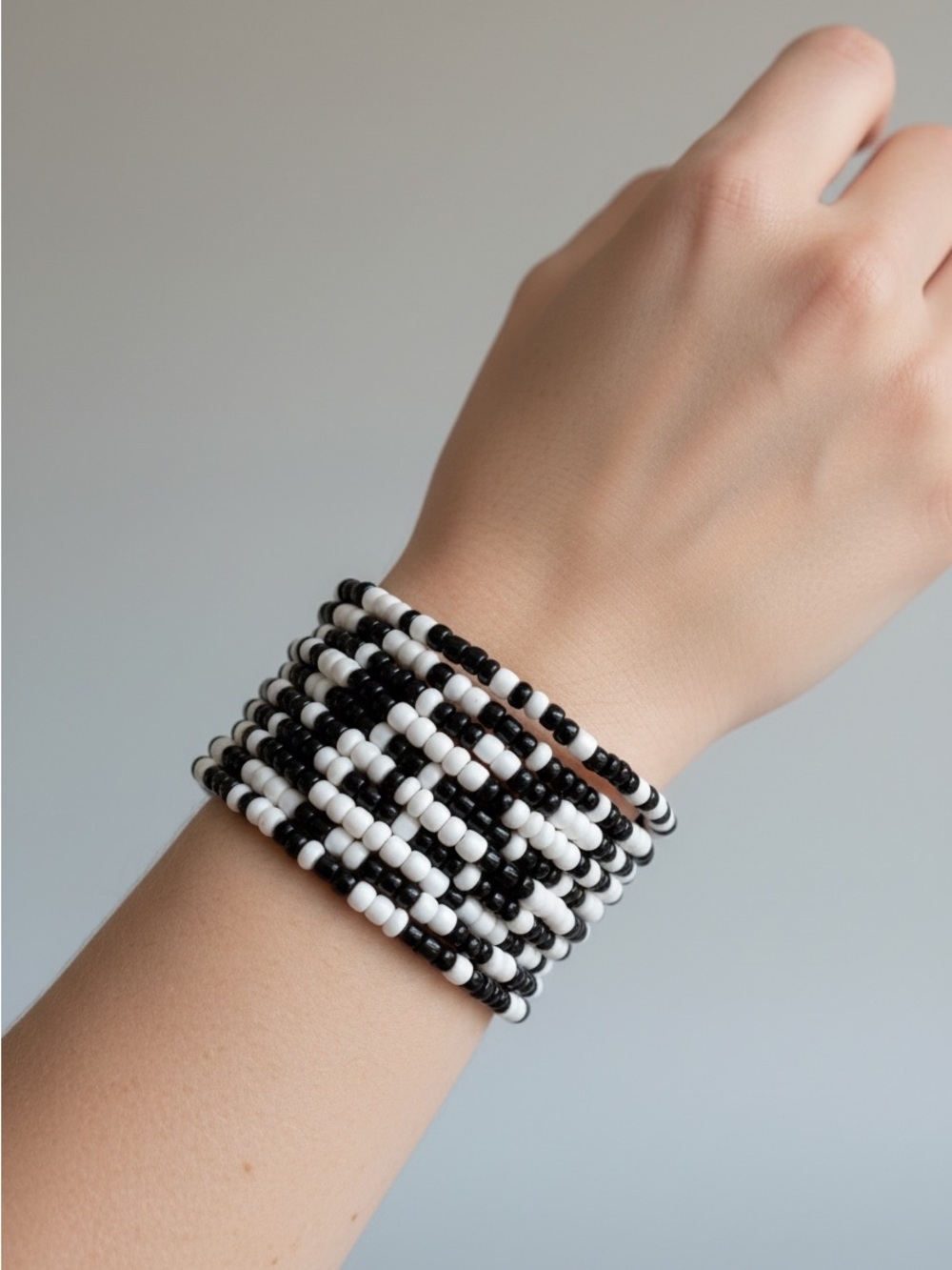 9/13 Black & White Beaded Wrap Bracelet - Women Jewelry